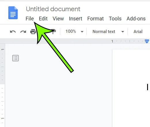 how to change paper size google docs step 1