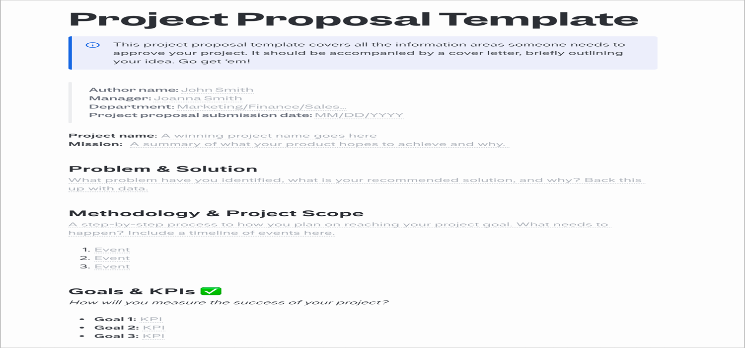 project proposal template